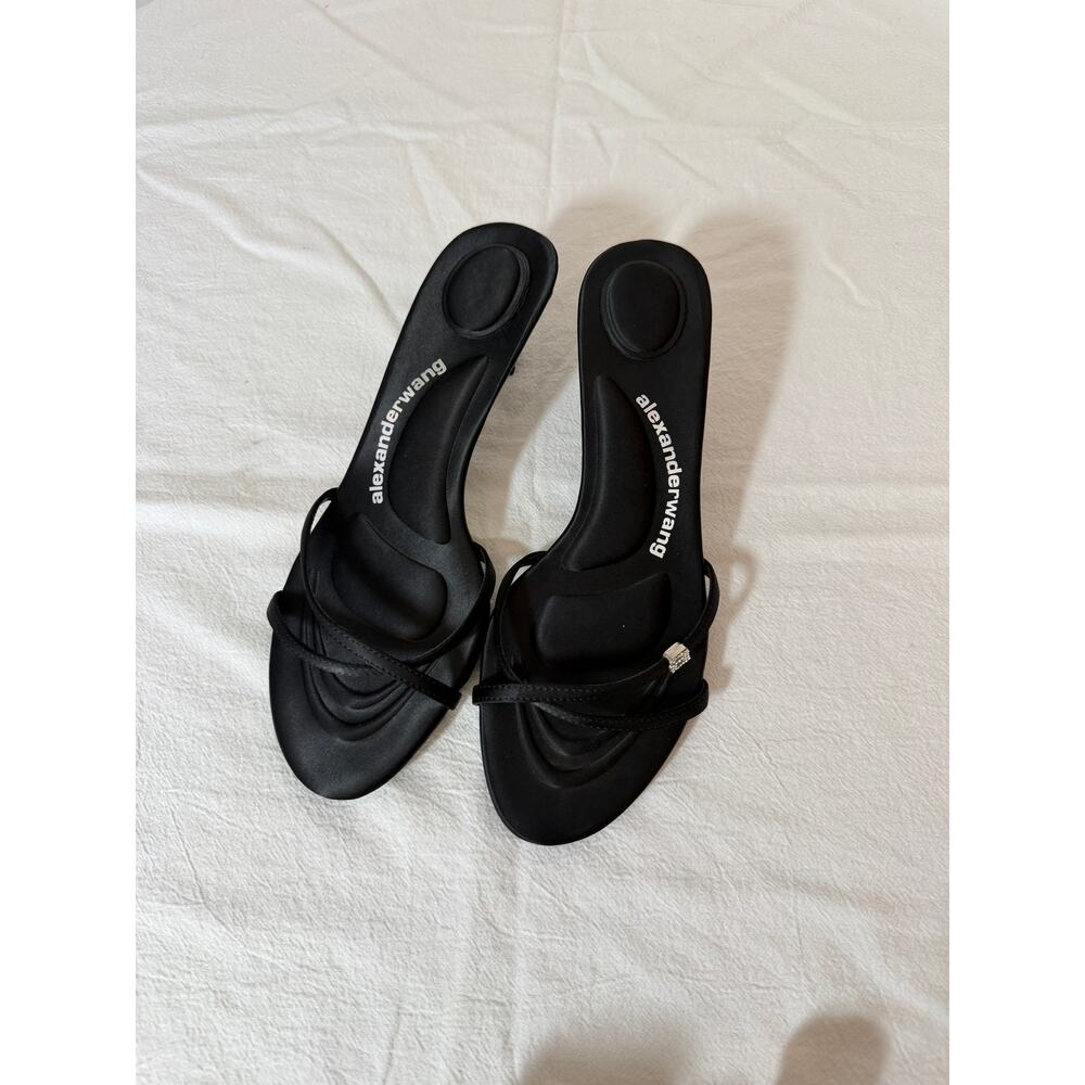 Alexander Wang Black Strap Kitten Heel Sandals
